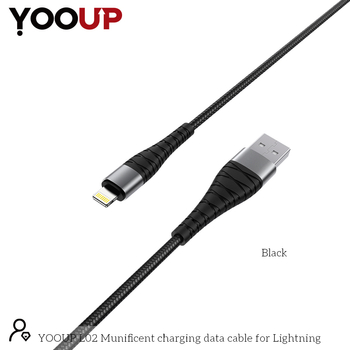 YOOUP L02 Munificent töltő adatkábel Lightning (fekete)