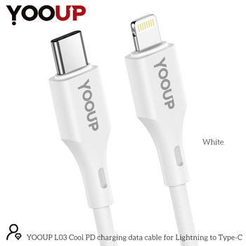YOOUP L03 Cool PD töltő adatkábel Lightning (fehér)