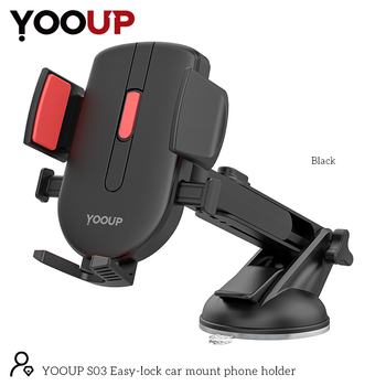 YOOUP S03 Könnyen rögzíthető autótartó telefontartó (piros-fekete)