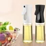 Olajpermetező palack olajspray tartály 220ml átlátszó-fekete