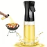 Olajpermetező palack olajspray tartály 220ml átlátszó-fekete