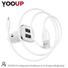 YOOUP C01 Lasting Power kettős portos autós töltőkészlet (Lightning, fehér)