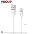 Kép 1/4 - YOOUP L01 Benefit töltő adatkábel Micro-USB (fehér)