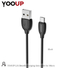 Kép 1/4 - YOOUP L01 Benefit töltő adatkábel Micro-USB (fekete)