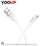 Kép 3/4 - YOOUP L01 Benefit töltő adatkábel Micro-USB (fehér)