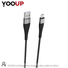 Kép 2/5 - YOOUP L02 Munificent töltő adatkábel Micro-USB (fekete)